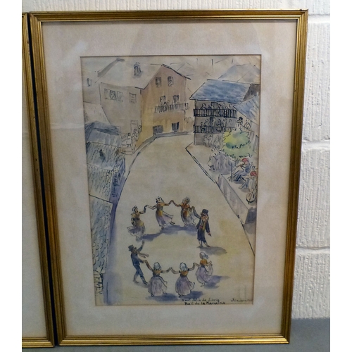 46 - Four 1950s/60s coloured prints - views of Andorra&nbsp; 12