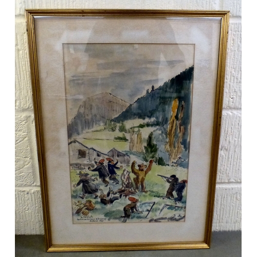 46 - Four 1950s/60s coloured prints - views of Andorra&nbsp; 12