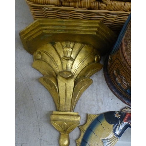 47 - Interior designer accessories: to include a gilded and carved wall bracket&nbsp; 16