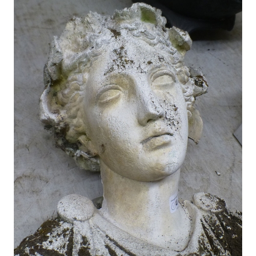 48 - A moulded plaster/stone composition classical bust&nbsp; 21