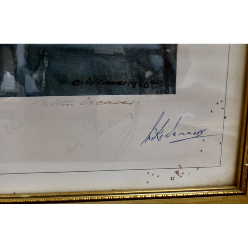 50 - Cricket related pictures: to include after Arthur Weaver - 'England v Australia, Lords 1980'&nbsp; b... 