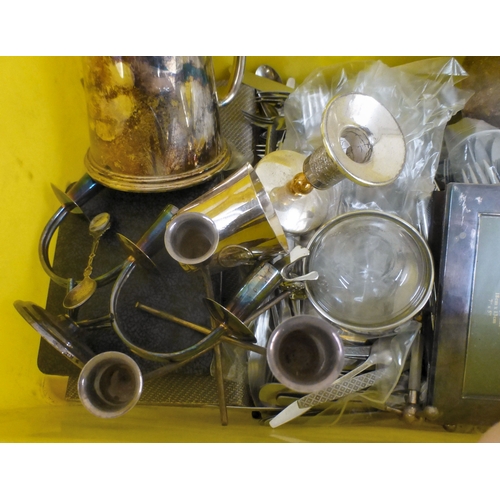 51 - EPNS and silver plate: to include flatware; and a tankard&nbsp; 6