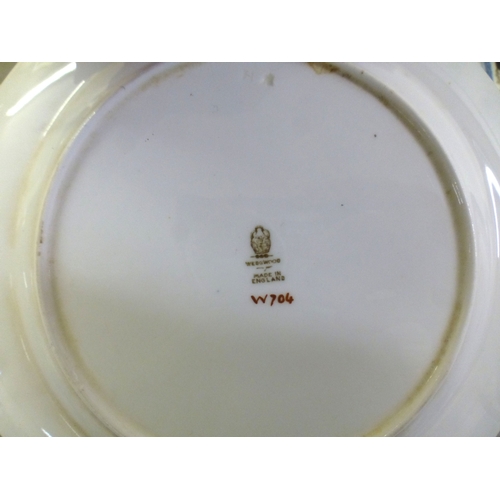 54 - Ceramics: to include a late Victorian Royal Worcester porcelain, part tea set with a green ground