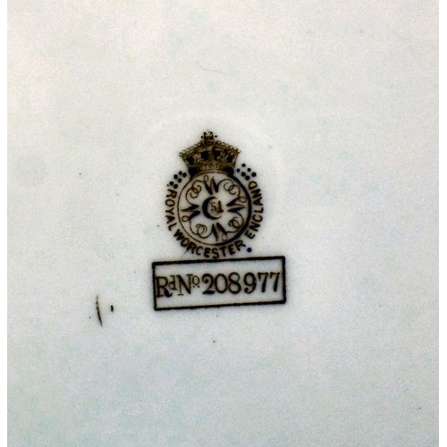 54 - Ceramics: to include a late Victorian Royal Worcester porcelain, part tea set with a green ground