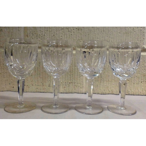 55 - A set of seven Waterford crystal pedestal wines