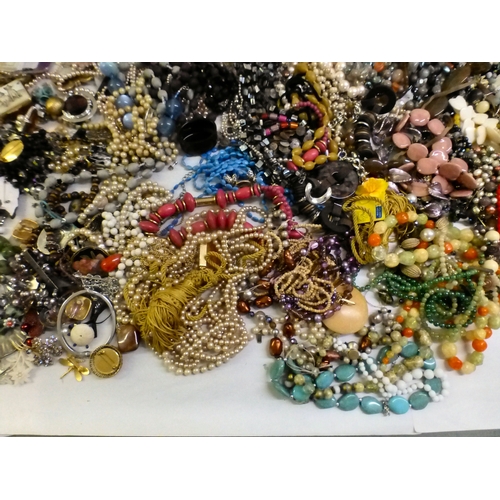 57 - Costume jewellery: to include bead necklaces