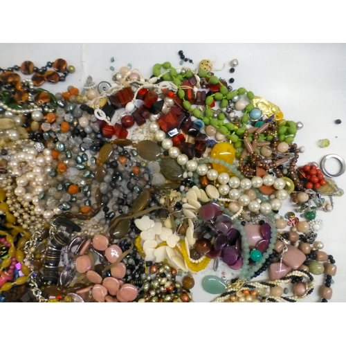 57 - Costume jewellery: to include bead necklaces