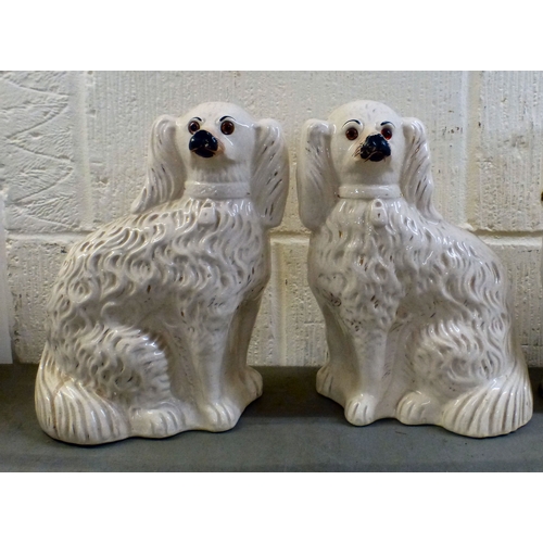 8 - Decorative ceramics: to include Staffordshire dogs&nbsp; largest 13