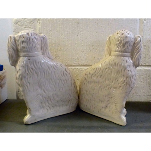 8 - Decorative ceramics: to include Staffordshire dogs&nbsp; largest 13