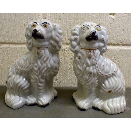 8 - Decorative ceramics: to include Staffordshire dogs&nbsp; largest 13
