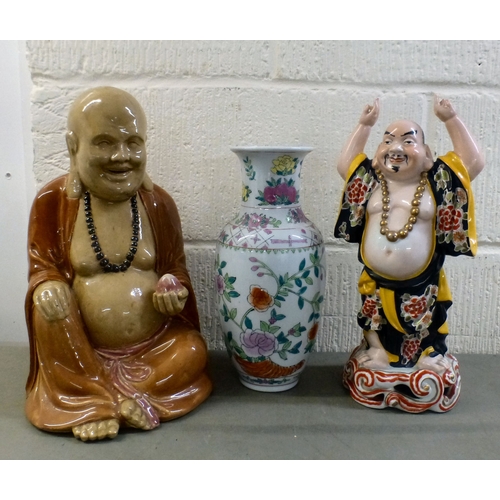 9 - Modern Oriental ceramics: to include porcelain vases, variously decorated  largest 10