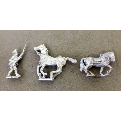 A large quantity of unpainted diecast lead model soldiers