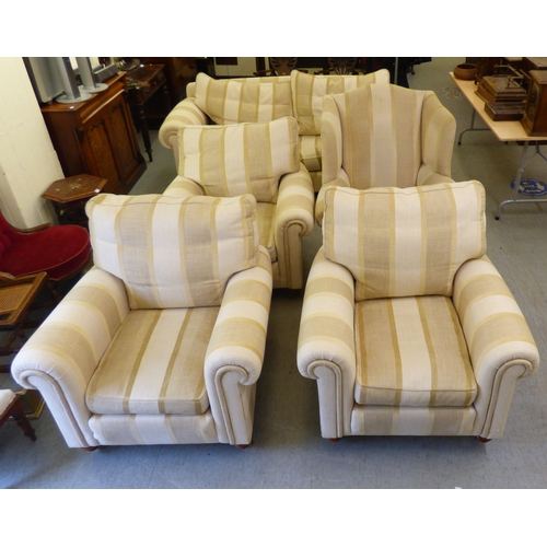 A suite of Duresta two tone Chevron pattern oatmeal coloured ...