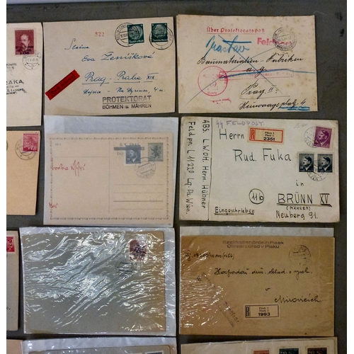 German Third Reich envelopes from The Reich Protectorate of Bohemia and ...