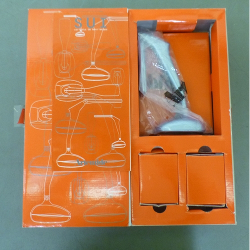 111 - A pair of Bawers & Wilkins P3 headphones  boxed; and a SUI Artemide desk lamp  16