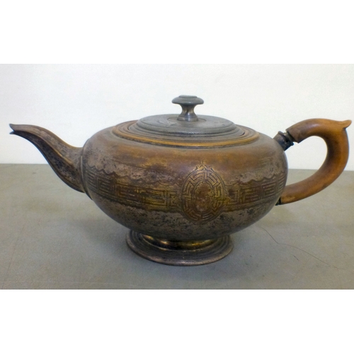 124 - A mixed lot: to include a late Victorian silver, later clad, oak jug  12