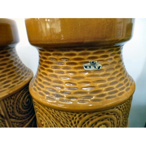 129 - West German pottery: to include a jug, moulded with geometric motifs&nbsp; 19