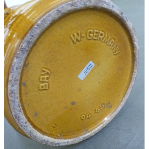 129 - West German pottery: to include a jug, moulded with geometric motifs&nbsp; 19
