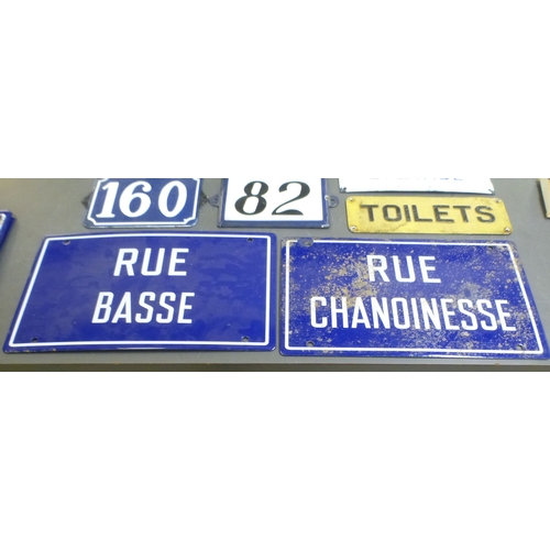 139 - Enamel and other signs: to include house numbers&nbsp;