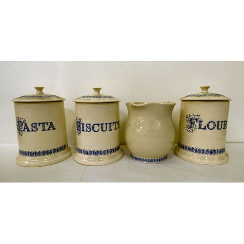 147 - Ditto china kitchen cannisters