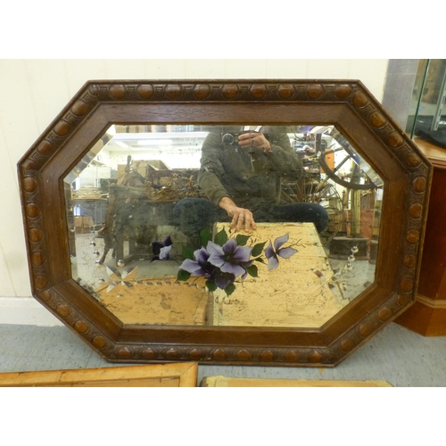 149 - Mainly 20thC etched and overpainted mirrors: to include an example with a galleon&nbsp; 19