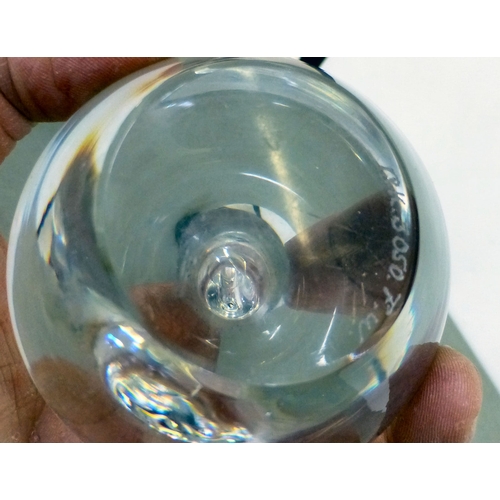 152 - Decorative glass paperweights: to include a Barley Lands Glass Works example, fashioned as a mushroo... 