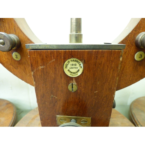 165 - A mixed lot: to include an (incomplete) Phillip & Harris Tangent Galvanometer  15