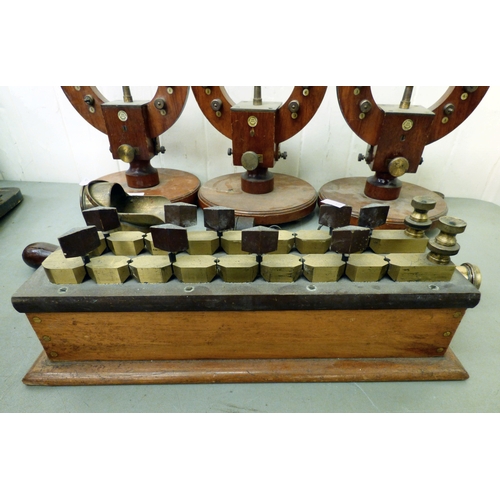 165 - A mixed lot: to include an (incomplete) Phillip & Harris Tangent Galvanometer  15