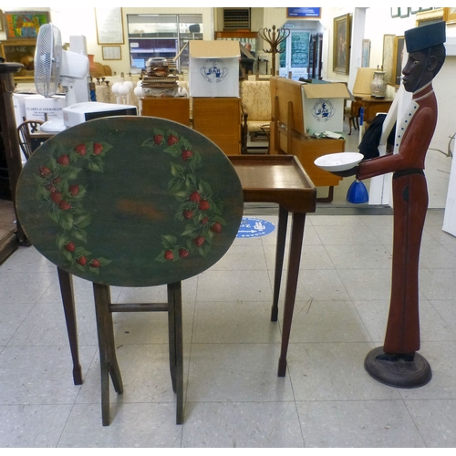 100 - Small furniture: to include a carved wooden Blackamoor menu stand&nbsp; 39