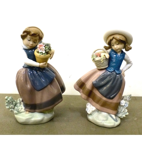 103 - Lladro china figures: to include a figure group, depicting children and puppies&nbsp; 15