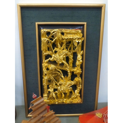 107 - A mixed lot: to include a Saung-Guak harp, decorated with gilding&nbsp; 13