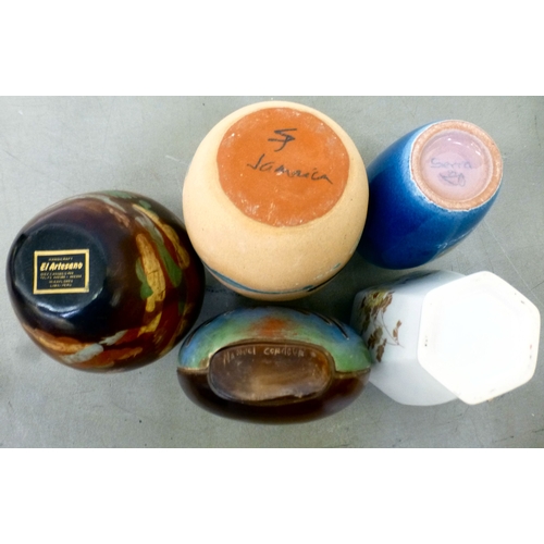 109 - Decorative ceramics: to include a Herend porcelain model group, two ducks  6.5