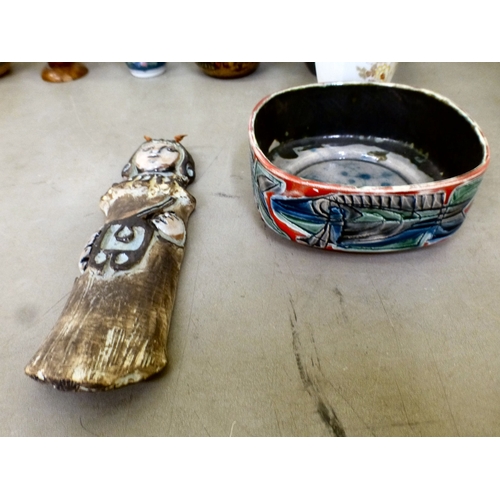 109 - Decorative ceramics: to include a Herend porcelain model group, two ducks  6.5