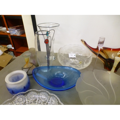115 - Decorative glassware: to include a Stuart crystal bowl&nbsp; 5