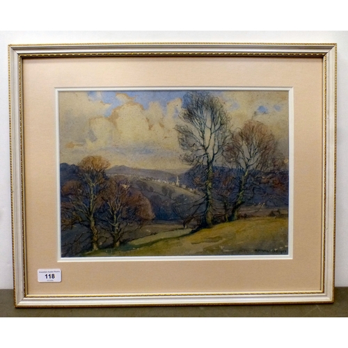 118 - AM Walters - a landscape scene  watercolour  signed & dated 1943  11
