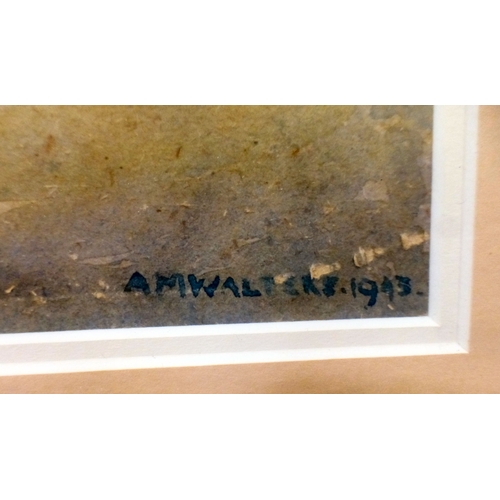 118 - AM Walters - a landscape scene  watercolour  signed & dated 1943  11