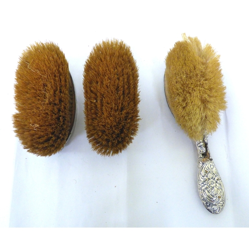 129 - Silver backed dressing table accessories&nbsp; mixed marks&nbsp;