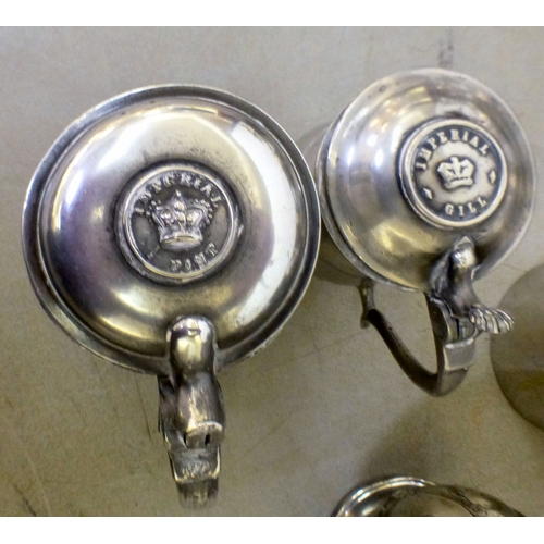 138 - Pewter: to include an 18th C quart tankard