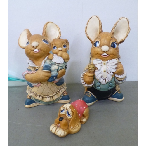144 - A mixed lot: to include a Pendelfin plaster model, a rabbit&nbsp; 8