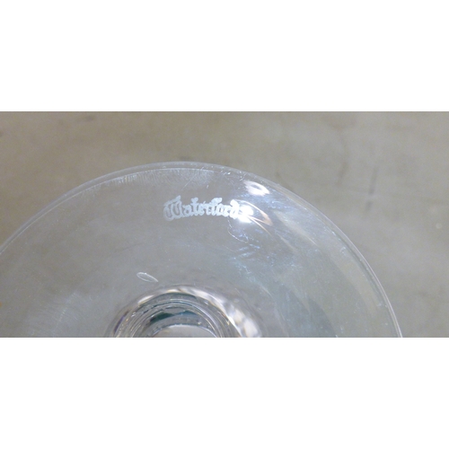 147 - Waterford lead crystal pedestal drinking glasses, a set of eight and a set of six&nbsp;