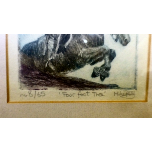 170 - Horseracing related pictures: to include J Stanhope - 'Jumping the Fence'  watercolour  bears a sign... 