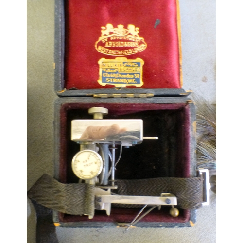 67 - A mixed lot: to include a mother-of-pearl inlaid, ebonised wooden box, decorated with figures amongs... 