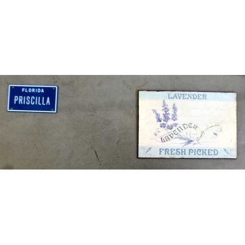 69 - Nine reproduction promotional/advertising printed metal signs: to include 'Michelin', 'Aston Martin'... 