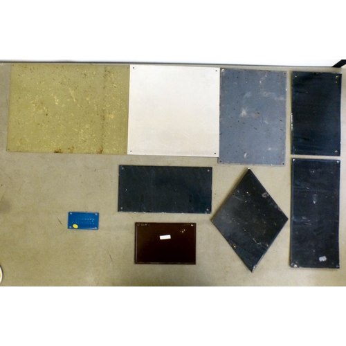 69 - Nine reproduction promotional/advertising printed metal signs: to include 'Michelin', 'Aston Martin'... 