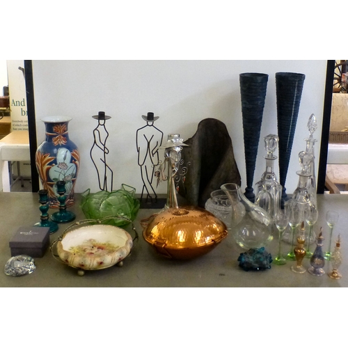 72 - Interior design items: to include candlesticks and decanters  various sizes