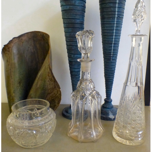 72 - Interior design items: to include candlesticks and decanters  various sizes