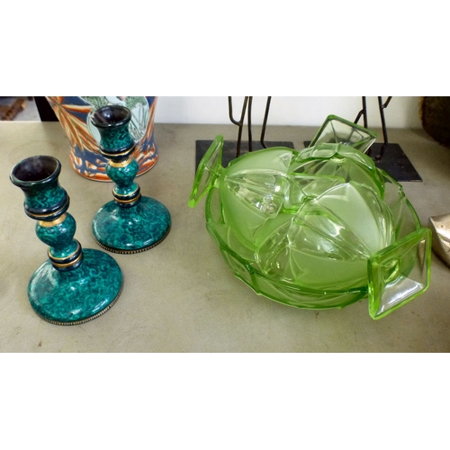 72 - Interior design items: to include candlesticks and decanters  various sizes