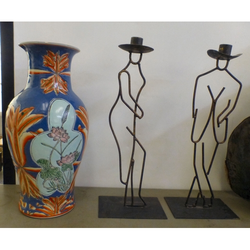 72 - Interior design items: to include candlesticks and decanters  various sizes