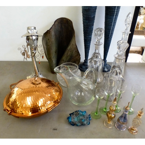 72 - Interior design items: to include candlesticks and decanters  various sizes