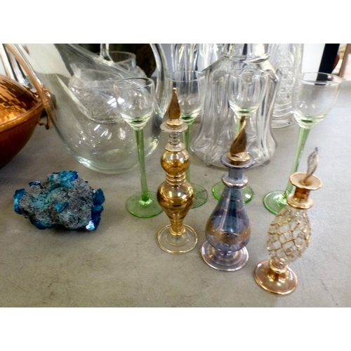 72 - Interior design items: to include candlesticks and decanters  various sizes